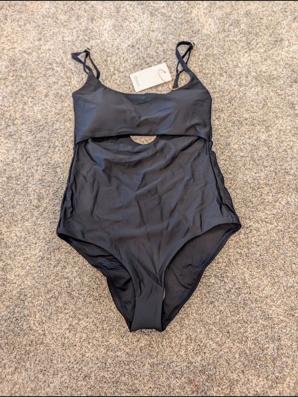 New with tags- Quince Black One-Piece Swimsuit with Cutout - stunning